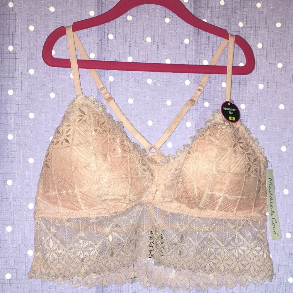 Light pink lace bralette